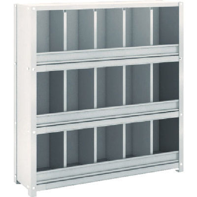 トラスコ中山 TRUSCO スチール製区分棚 KCーM型 前当り付 875X250XH925 5列3段 KC-5033M 1台(1個)（直送品）