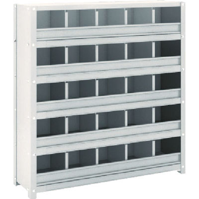 トラスコ中山 TRUSCO スチール製区分棚 KCーM型 前当り付 875X250XH925 5列5段 KC-5053M 1台(1個)（直送品）