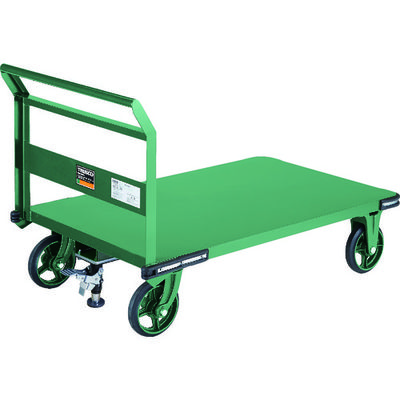 トラスコ中山 TRUSCO 鋼鉄製運搬車 1200X750 ハンドル側自在車 鋳物車輪 Lストッパー付 OH-1RSS 1台（直送品）