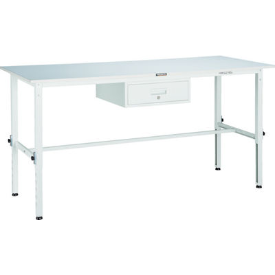TRUSCO 軽荷重作業台高さ調節式(150kg)AEM型 900X600XH650~950 1段引出付 グリーン色 RAEM-0960F1（直送品）