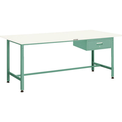 TRUSCO 軽荷重作業台(300kg)AE型 1800X900XH740 1段引出付 ダークグレー色 AE-1809F1 DG 1台（直送品）