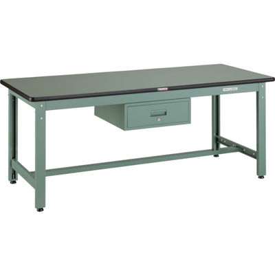 トラスコ中山 TRUSCO 中荷重作業台(800kg)GW型 1800X900XH740 1段引出付 グリーン色 GWR-1890F1 1台（直送品）
