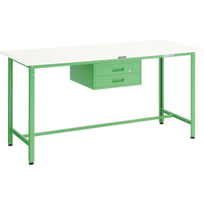 TRUSCO 軽荷重立作業台(300kg)HAE型 1800X900XH900 2段引出付 ホワイト色 HAE-1809F2 W 1台（直送品）