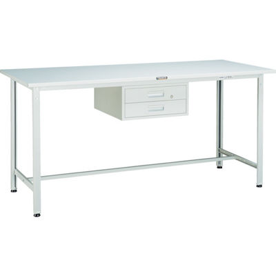 TRUSCO 軽荷重立作業台(300kg)HAE型 1800X750XH900 2段引出付 ホワイト色 HRAE-1800F2 W 1台（直送品）