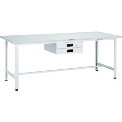 TRUSCO 軽荷重作業台(300kg)AE型 1800X750XH740 薄型2段引出付 ホワイト色 RAE-1800UDK2W 1台（直送品）