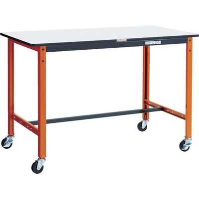 TRUSCO 軽荷重作業台(150kg)TFAEL型 900X600XH806 φ75キャスター付 オレンジ色 TFAEL-0960C75（直送品）