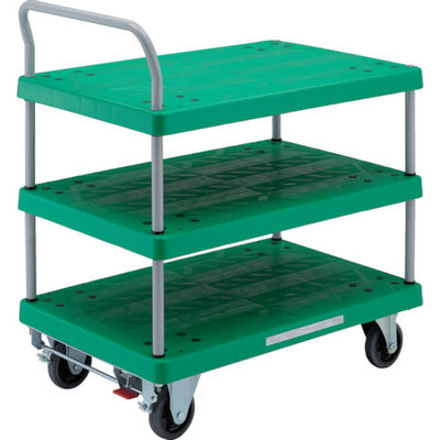 トラスコ中山 TRUSCO 樹脂台車 グランカート 3段片袖 900x605 ストッパー付 TP-905S 1台 855-5534（直送品）