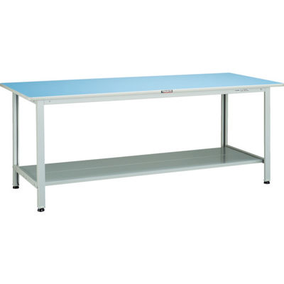 TRUSCO 軽荷重作業台(180kg)BO型 1800X600XH740 下棚2枚付 ホワイト色 BOR-1860LT2 1台（直送品）