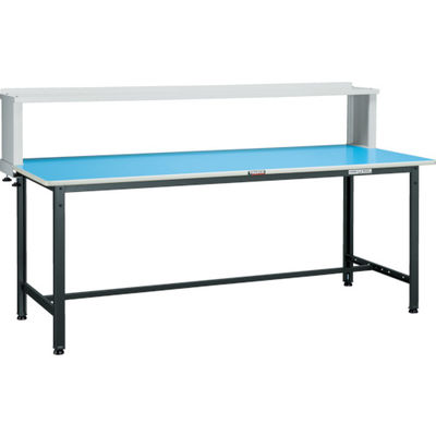 TRUSCO 軽荷重作業台(250kg)BE型 1500X600XH1044(全高) 上棚付 ホワイト色 BE-1560YURBW 1台（直送品）