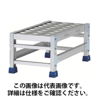 アルインコ 作業台(天板縞板タイプ)1段 天板寸法300×600mm高0.25m CSBC123WS 1台(1個) 443-9724（直送品）