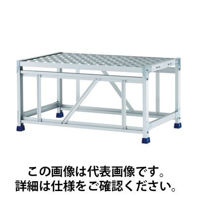 アルインコ 作業台(天板縞板タイプ)1段 天板寸法1000×600mm高0.5m CSBC151WS 1台(1個) 443-9872（直送品）