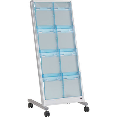 トラスコ中山 TRUSCO パンフレットスタンド A4サイズ対応 傾斜2列4段 シルバー TAP-204K 1台 329-4552（直送品）