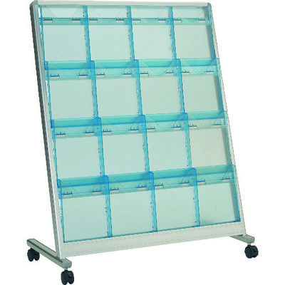 トラスコ中山 TRUSCO パンフレットスタンド A4サイズ対応 傾斜4列4段 シルバー TAP-404K 1台 329-4579（直送品）