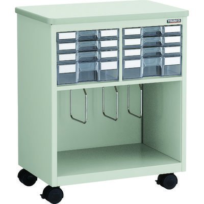 トラスコ中山 TRUSCO デスクサイドワゴン 天板・引出し(2列 浅型6個 深型2個)・ディバイダー付き DS-AC80T 1台（直送品）