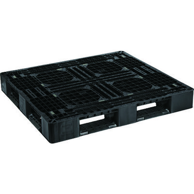 日本プラパレット NPC プラスチックパレットLAー1211RR 片面四方差し 黒 LA-1211RR-BK 1枚 463-4802（直送品）