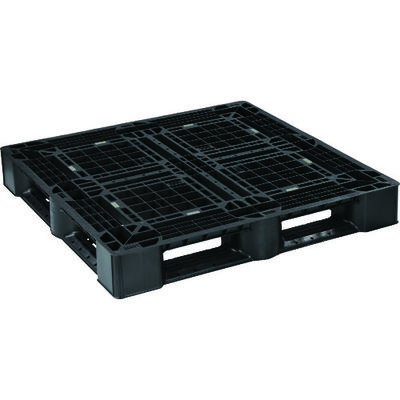 日本プラパレット NPC プラスチックパレットSLB-1111RR 片面四方差し 黒 SLB-1111RR-BK 1枚 463-4837（直送品）