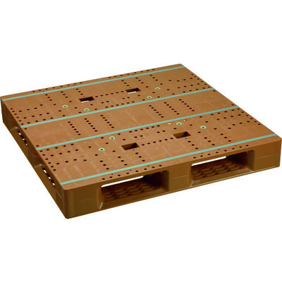 日本プラパレット NPC プラスチックパレット ZFD-1111E 片面四方差し ブラウン ZFD-1111E-BR 1枚 463-4977（直送品）