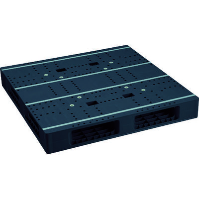 日本プラパレット NPC プラスチックパレット ZFR-1111E-RR 両面四方差し 黒 ZFR-1111E-RR-BK 463-5043（直送品）