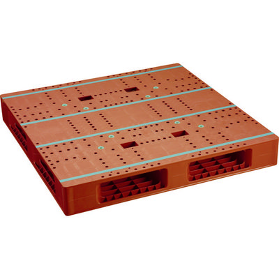 日本プラパレット NPC プラスチックパレット ZFR-1111E 両面四方差し ブラウン ZFR-1111E-BR 1枚 463-5027（直送品）