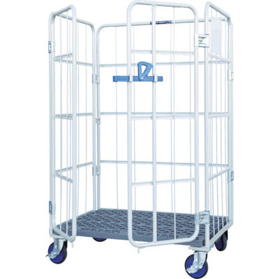 ワコーパレット カーゴプレスタ観音扉付850×650×1700床プラ ベージュ色 WKP-8565-KT 1台 467-7463（直送品）