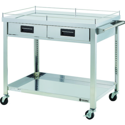 東製作所 アズマ 4方コボレ止め・引出付ワゴン 2段 4GWGO2-900H 1台 828-3330（直送品）