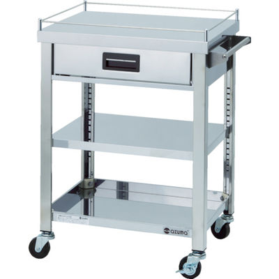 東製作所 アズマ 4方コボレ止め・引出付ワゴン 3段 4GWGO3-750H 1台 828-3334（直送品）