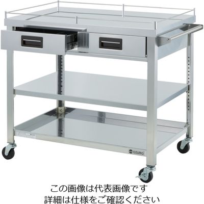 東製作所 アズマ 4方コボレ止め・引出付ワゴン 3段 4GWGO3-900H 1台 828-3335（直送品）