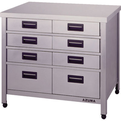 東製作所 アズマ ステンレス製縦型引出し付作業台 HTVO-900 1台 455-2431（直送品）