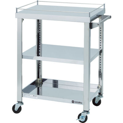 東製作所 アズマ 4方コボレ止め付きワゴン 3段 4GWG3-600K 1台 828-3321（直送品）