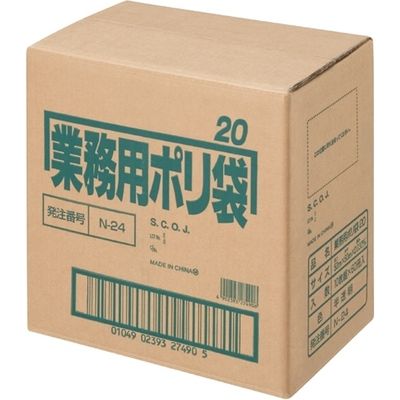 日本サニパック ポリゴミ袋 白半透明 20L 10枚 60組 N-24-60（直送品）