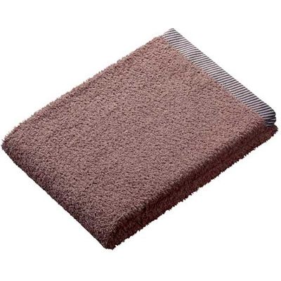 オーミケンシ ボーダー入バスタオル シルクブラウン 10400205（直送品）