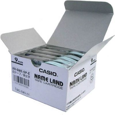カシオ計算機 ラベルテープ 白に黒文字 9mm 20個 XR-9WE-20P-E 1セット（直送品）