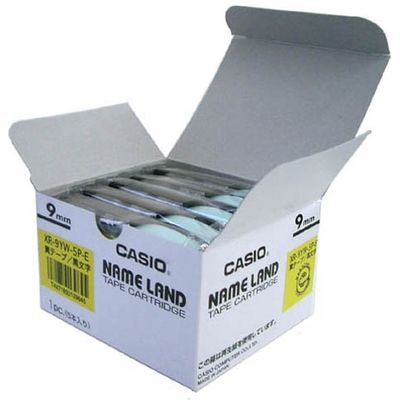 カシオ計算機 テープ 黄に黒文字 9mm 20個 XR-9YW-20P-E 1セット（直送品）