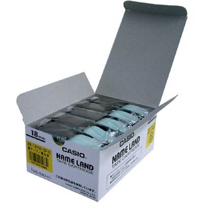 カシオ計算機 ネームランド ラベルライターテープ 黄に黒文字 18mm 1セット（5個×4） XR-18YW-20P-E（直送品）
