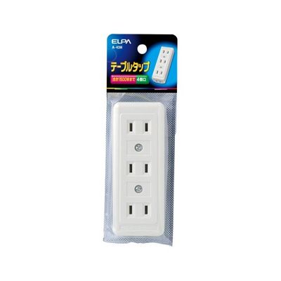 朝日電器 テーブルタップ 4P A-43H 1個 62-8563-78（直送品）