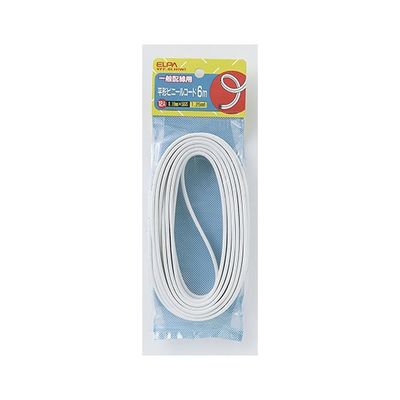 朝日電器 1.25コード6m ホワイト VFF-6LH(W) 1個 62-8579-13（直送品）