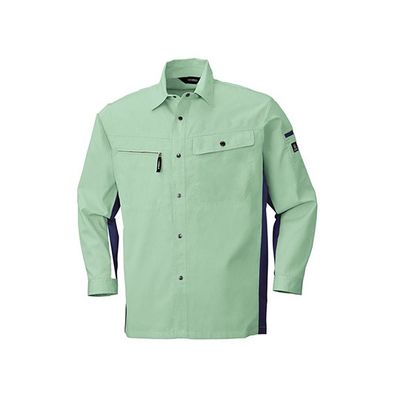 ビッグボーン 長袖シャツ アースグリーン×ブルーグレー 6655-23-L 1枚 63-1800-88（直送品）