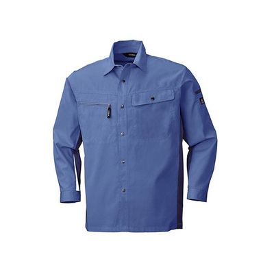 ビッグボーン 長袖シャツ ブルー×ブルーグレー 6655-53-4L 1枚 63-1800-97（直送品）