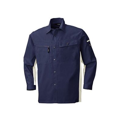 ビッグボーン 長袖シャツ ブルーグレー×シルバーグレー 6655-58-L 1枚 63-1801-01（直送品）