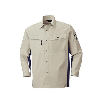 ビッグボーン 長袖シャツ シルバーグレー×ブルーグレー 6655-61-EL 1枚 63-1801-09（直送品）