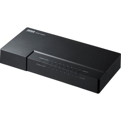 サンワサプライ ギガビット対応 スイッチングハブ(8ポート・マグネット付き) LAN-GIGAP802BK 1個（直送品）