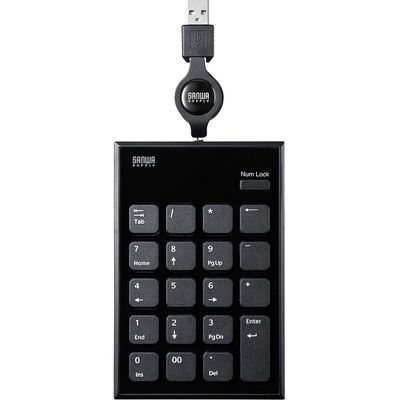 サンワサプライ 巻取りUSBテンキー NT-21UBK 1個（直送品）