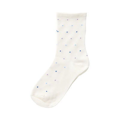 神戸生絲 婦人ゴムなし柄すべり止めソックス(ドット) 3336 22~24cm オフホワイト 4971751032151 1足（直送品）