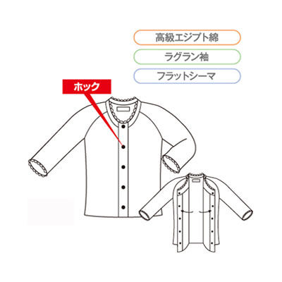 神戸生絲 婦人前開き7分袖(ホック式) MU-50F ホワイト M 4971751400899 1枚（直送品）