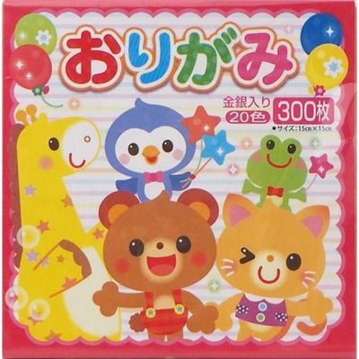 サンフレイムジャパン たのしい折紙 300枚 20色 金銀入り 500-2026 1セット(1500枚:300枚×5)（直送品）
