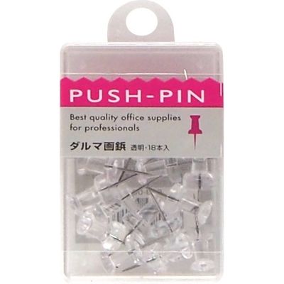 サンフレイムジャパン ダルマ画鋲 透明 18本 643-0043 1セット(90本:18本×5)（直送品）
