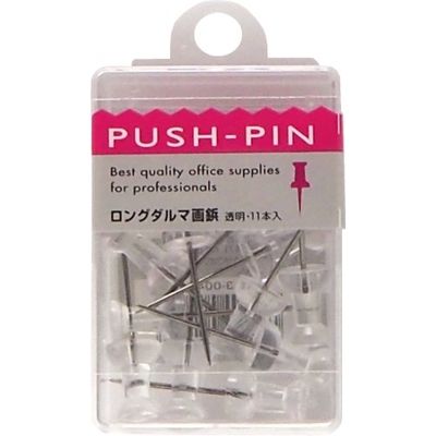 サンフレイムジャパン ロングダルマ画鋲 透明 11本 643-0046 1セット(55本:11本×5)（直送品）