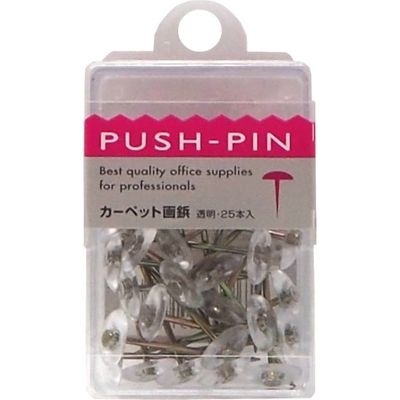 サンフレイムジャパン カーペット画鋲 透明 25本 643-0048 1セット(125本:25本×5)（直送品）