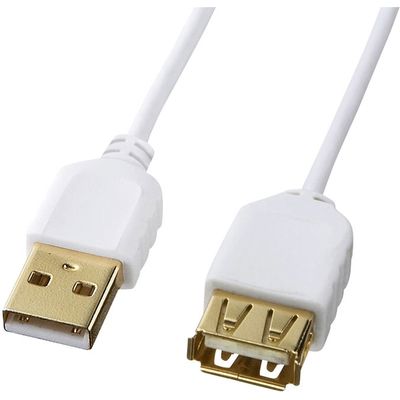 USB Aケーブル　USB-A（オス）USB-A（メス）　1m　USB2.0　KU-SLEN10WK　サンワサプライ　1本（直送品）