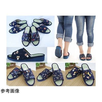 アイ・エス・エム 藍染め 和柄 たたみサンダル くつろぎネコ Lサイズ K11545 1個 65-1335-75（直送品）